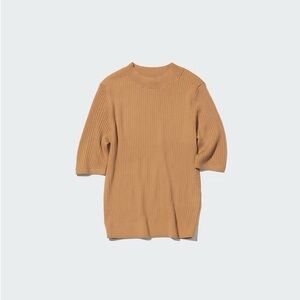 Uniqlo Merino Ribbed Mock Neck Half-Sleeve Sweater